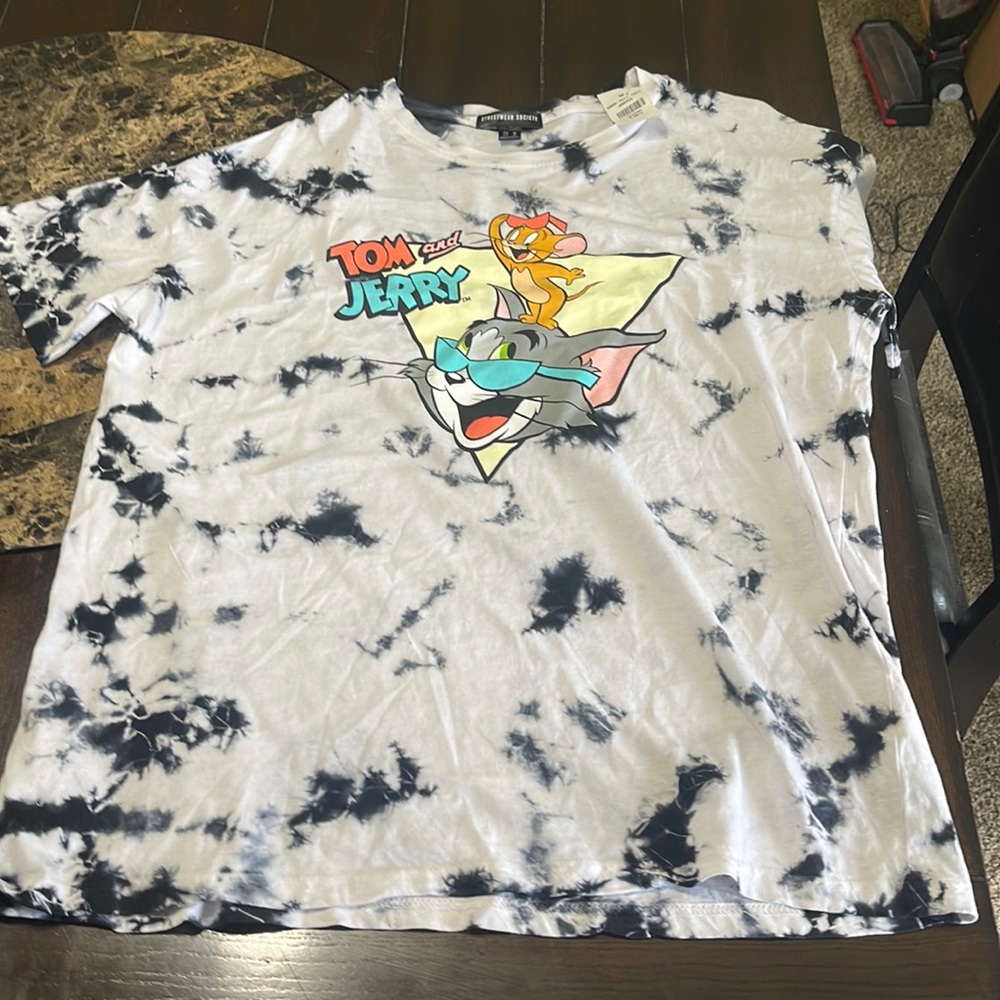 Brand new medium Streetwear Society Tom & Jerry tie dye tee shirt